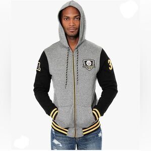 NFL Pittsburgh Steelers Full Zip Varsity Hoodie Gray L‎ NWT IN PACKAGE